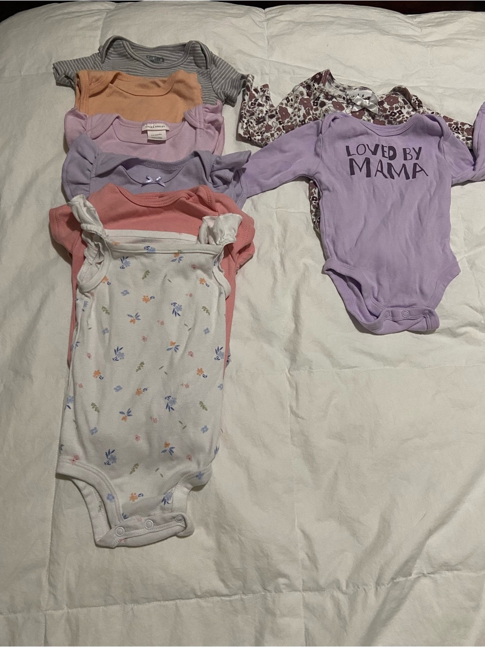 Loved by Mama Lavender Baby Bodysuit - Cozy Lavender One-Piece 6/9 month old fit